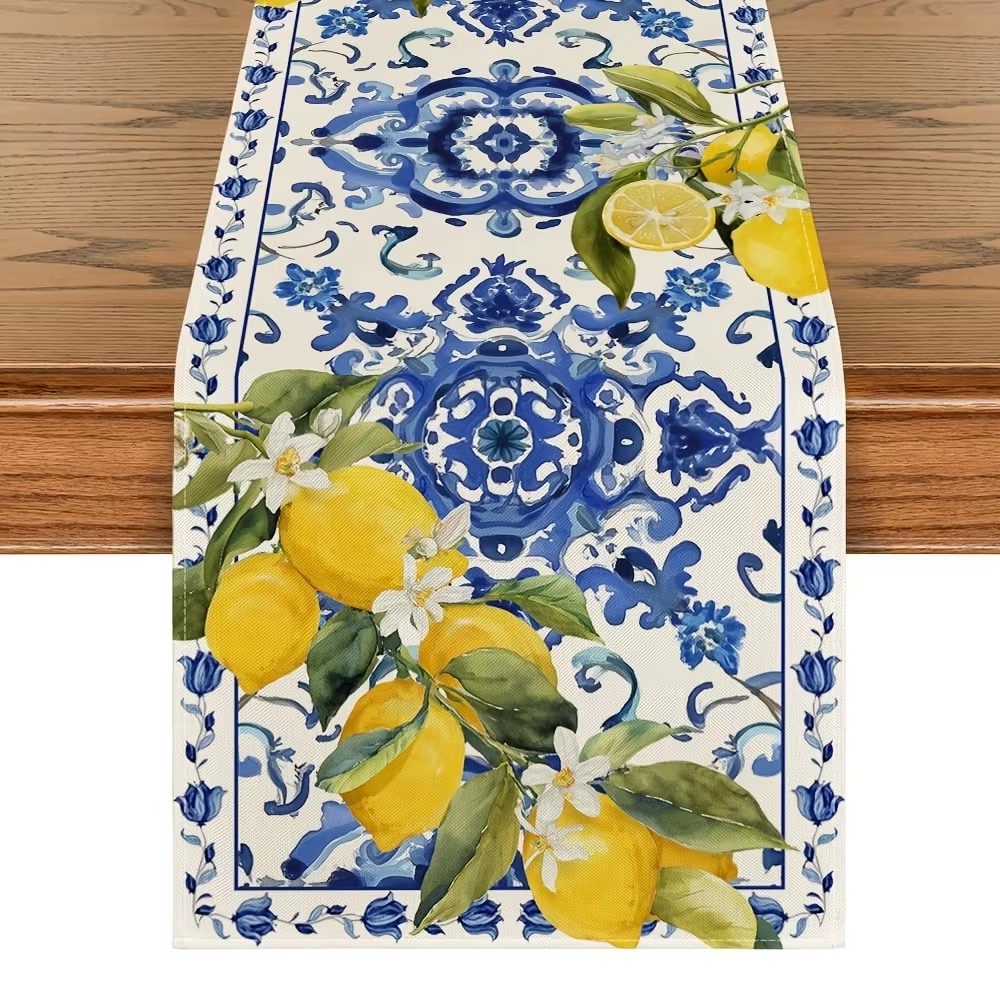 Interior Design News - 1pc Table Runner Printed With Lemon