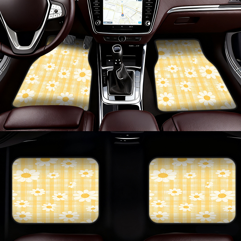 Interior Design Grid - A set of 4 yellow grid-pattern