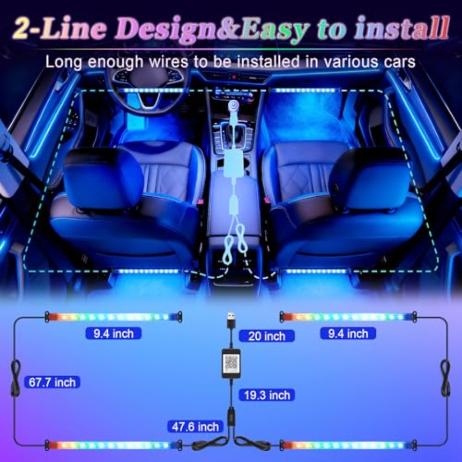 Smart Car Interior LED Lights  - مراجعة Interior Design Remote وسعره