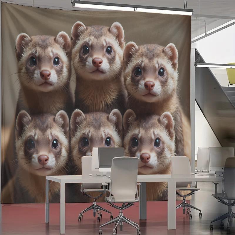 Cute Ferret Group Tapestry Wal - مراجعة Interior Design Home Decor وسعره