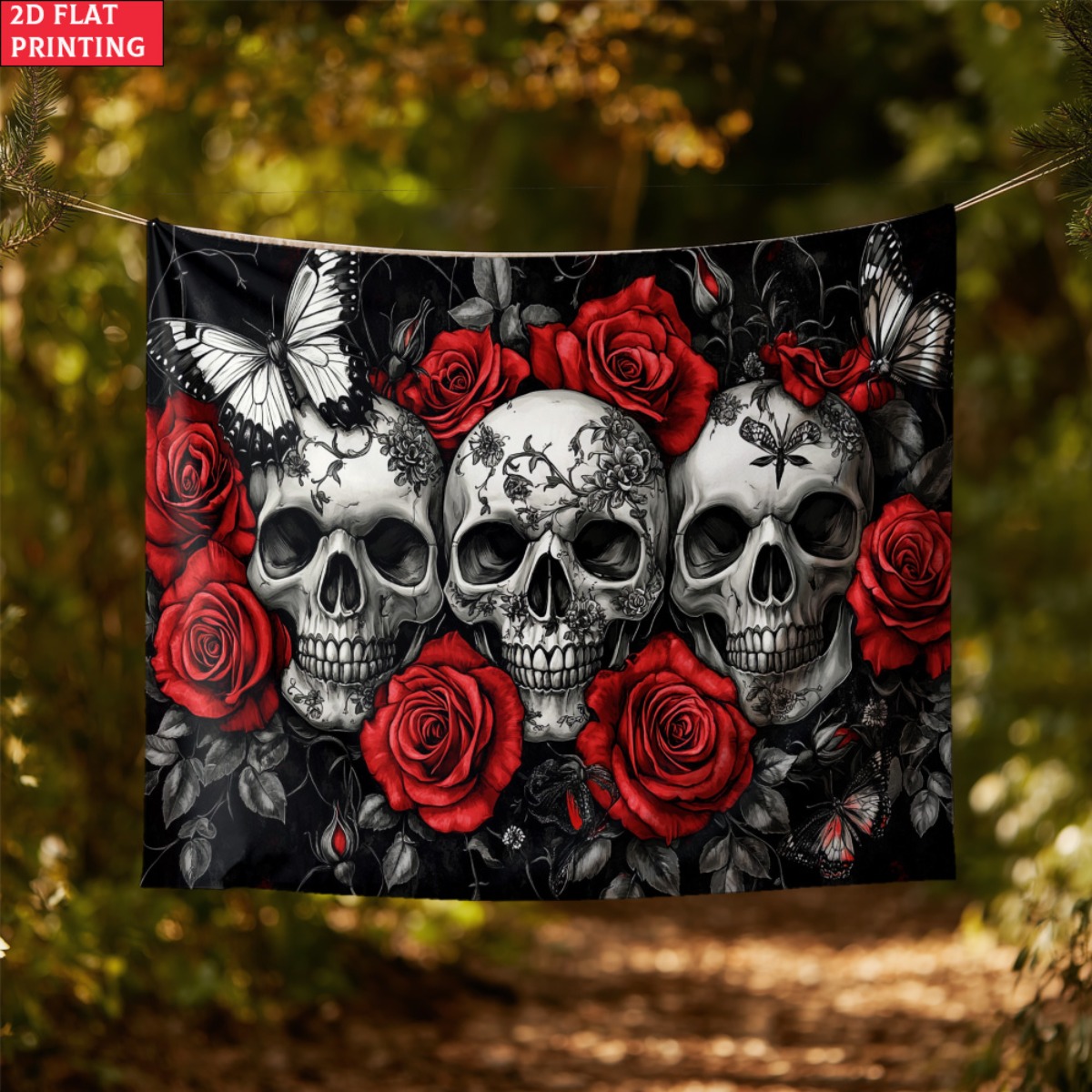 unframed Skull and Roses Gothi - مراجعة Interior Design Home Decor وسعره