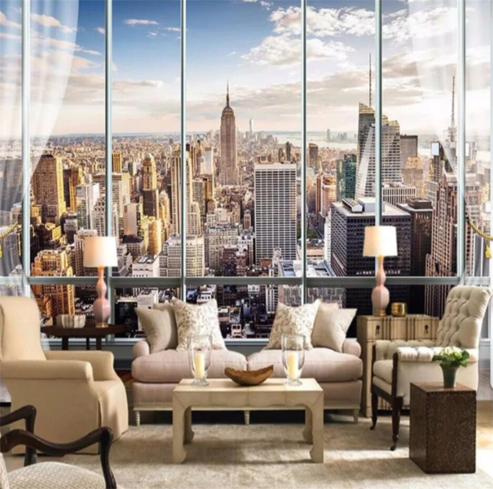 New York Sunrise 3D Window Cit - مراجعة Interior Design York وسعره