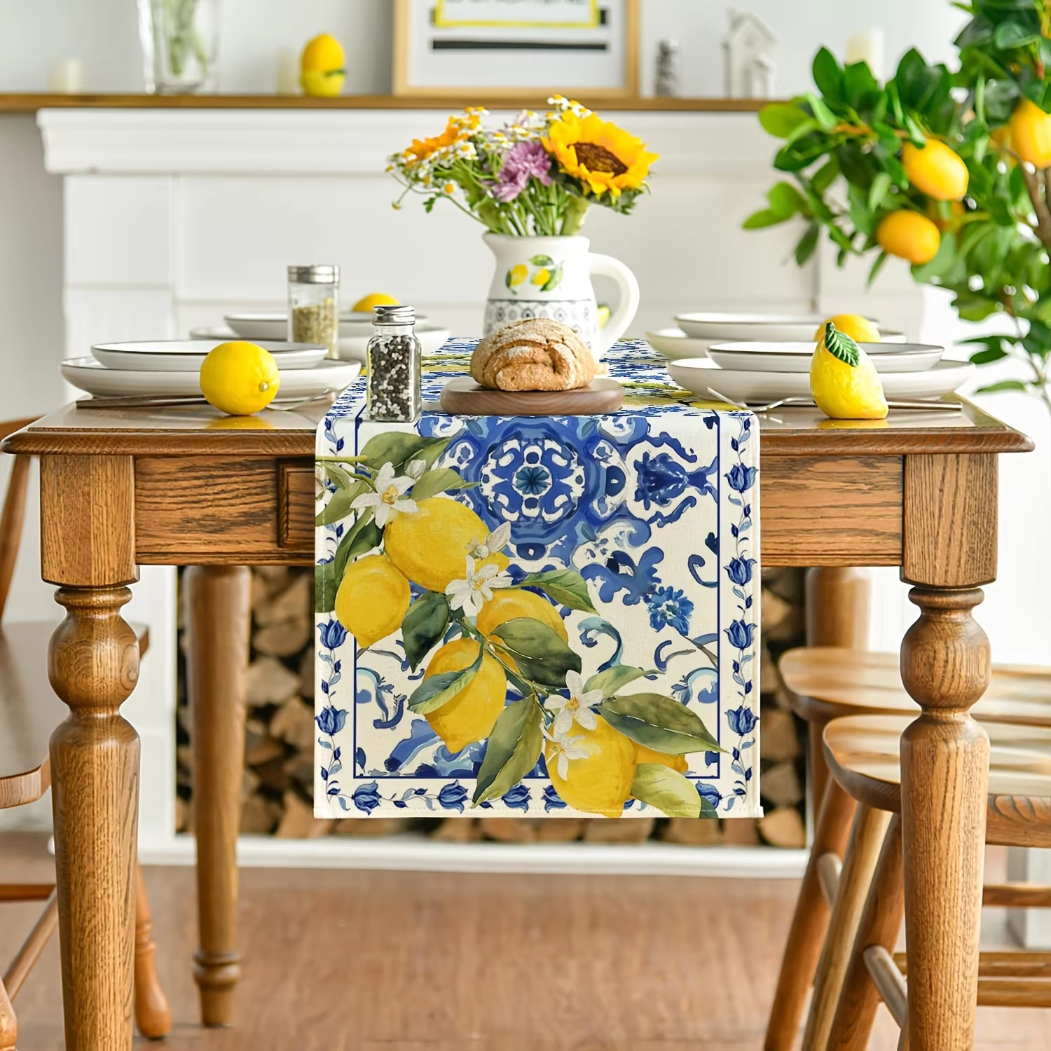 1pc Table Runner Printed With  - مراجعة Interior Design News وسعره