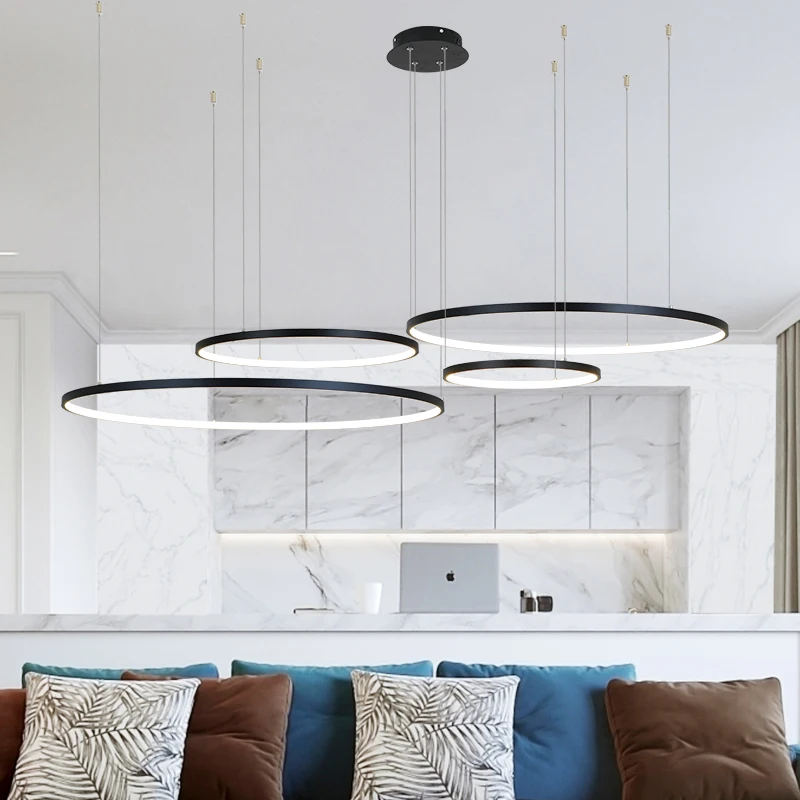 Modern LED Circle Rings Chande - مراجعة Interior Design Remote وسعره