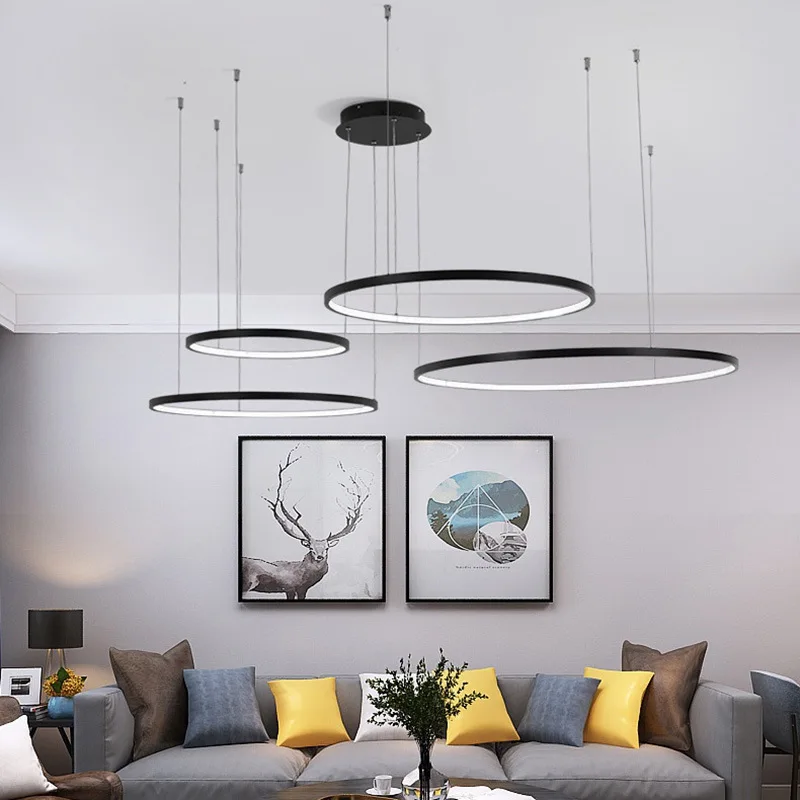 Modern LED Circle Rings Chande - مراجعة Interior Design Remote وسعره