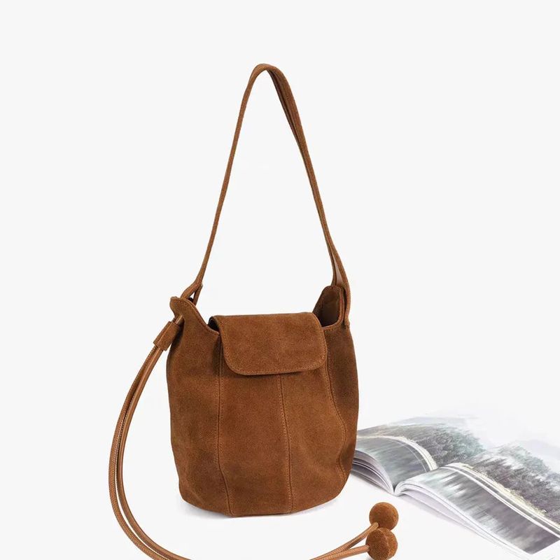Frosted Suede Bucket Bag Pumpk - مراجعة Interior Design High End وسعره