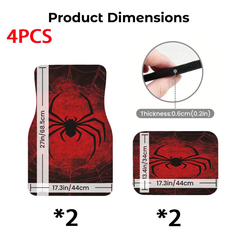 5pcs Car Floor Mats, Black Spi - مراجعة Interior Design Web Free وسعره
