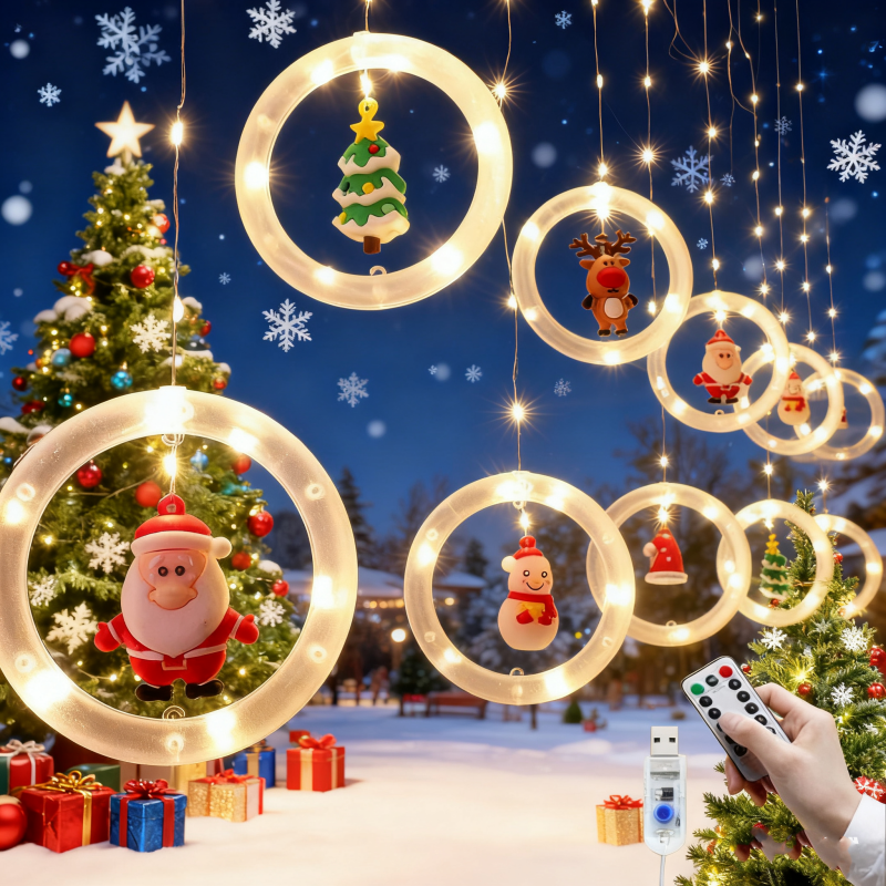 LED Santa Claus Curtain Light  - مراجعة Interior Design Home Decor وسعره