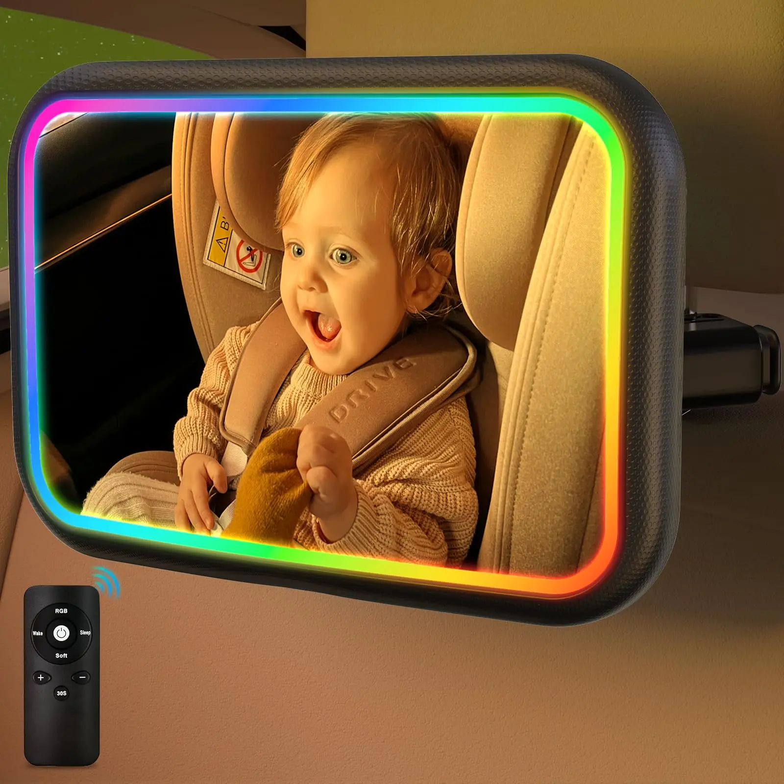 Baby Car Mirror with Light, 7  - مراجعة Interior Design Remote وسعره