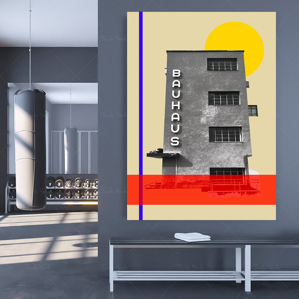 bauhaus travel poster, mid cen - مراجعة Interior Design York وسعره