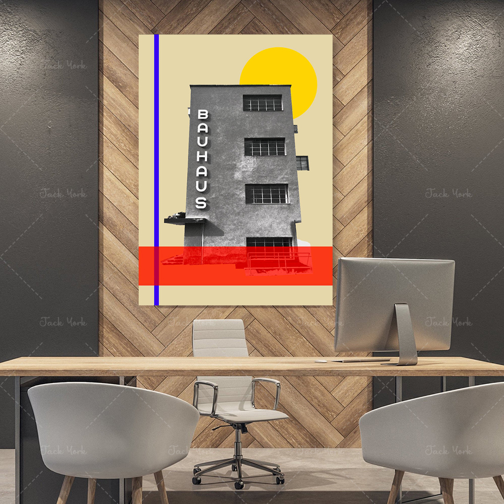 bauhaus travel poster, mid cen - مراجعة Interior Design York وسعره